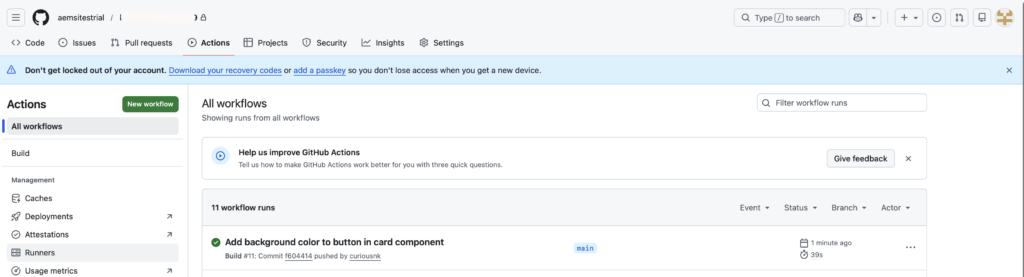 How to Set Up AEM Edge Delivery Services (EDS) & Universal Editor – Free 30-Day Trial - github action
